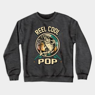 Reel Cool Pop Fishing Gift Crewneck Sweatshirt